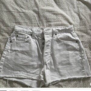 Reformation Dixie High Rise Jean Short SIZE 25 White Cut-Off Denim Made in USA